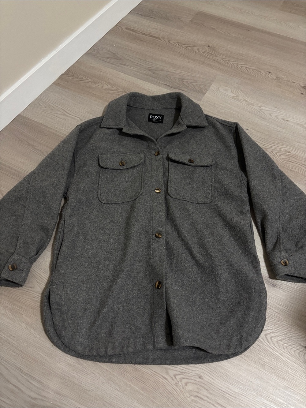 Women’s Roxy Gray Button-Up Shacket